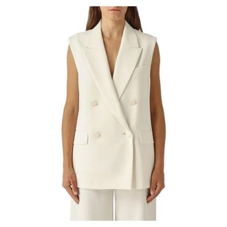 Max Mara Dames, Jassen, Wit, Maat: S Zijde