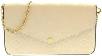 Louis Vuitton Pre-owned Pochette Pouch - Dames - Vintage Clutch - Beige - ONE Size - Leer - Vintage