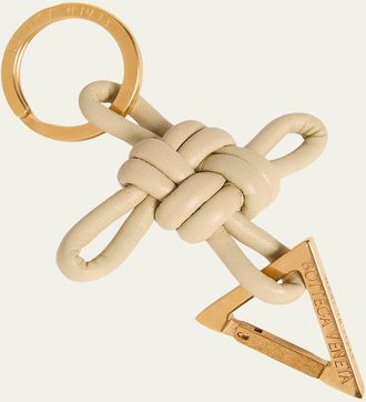 キーホルダー・キーリング *BOTTEGA VENETA* Intrecciato Nappa key ring orange gold 6087 Bottega Veneta Leather Woven Key Ring in Light Orange & Gold