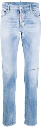 Dsquared2 Slim Fit Jeans Katoen Elastaan Itali&euml; - Heren - Slim Fit Jeans - Blauw - W36 - Katoen - Jeans