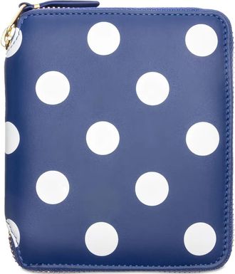 Comme Des Garçons Portafoglio a pois con zip - Blu