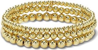 Zoe Lev Jewelry Set of 3 Stretch Beaded Bracelets in Yellow Gold at Nordstrom