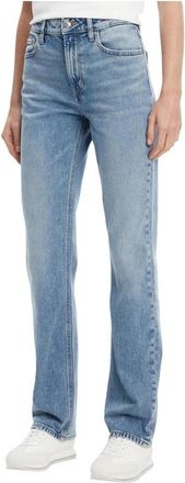 Calvin Klein Jeans Zip en Knoop Jeans met Lichte Wassing en Zakken voor en Achter - Dames - Regular Fit Jeans - Blauw - W29 - Jeans