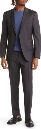 BOSS Huge Solid Wool Suit in Dark Grey at Nordstrom, Size 42 Regular