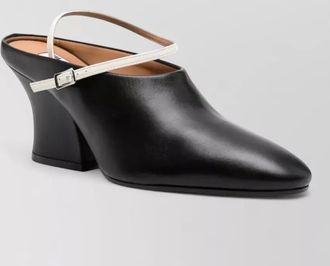 Jil Sander block heel sling back pointed toe pumps