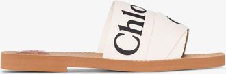 Chloé Woody Logo Strap Sandals - Womens - Linen/Flax