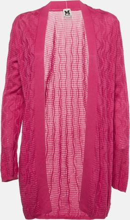 M Missoni Pink Textured Knit Cardigan