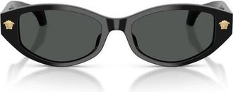 Versace 54mm Cat Eye Sunglasses in Black /Dark Grey at Nordstrom