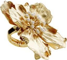 Olivia Welles Amelia Faux Pearl Statement Ring in Gold /White at Nordstrom Rack