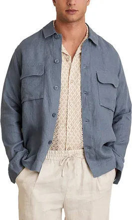 Reiss Eze Linen Twin Pocket Casual Shirt