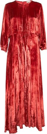 Red Valentino Abito midi in velluto - Rosso
