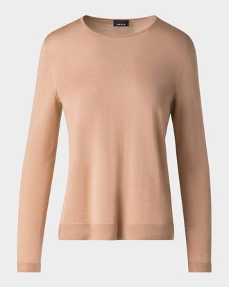 Akris Seamless Cashmere-Silk Crewneck Sweater