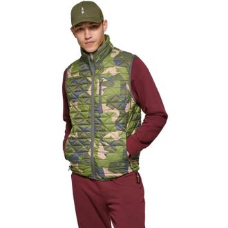 G.H. Bass & Co. Bass Outdoor Delta Puffer Vest Mens Green Camo Diamond Quilted UPS1157