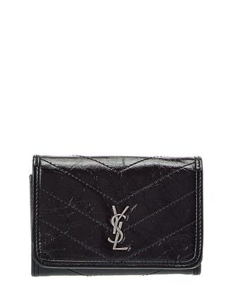 Saint Laurent Slim Leather Trifold Wallet