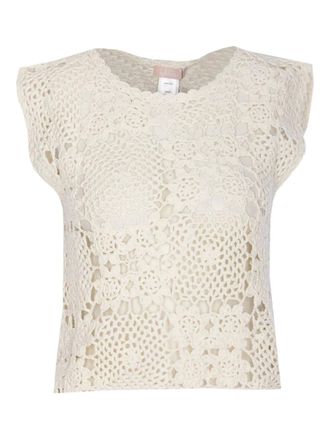 Liu Jo knitted top - women - Cotton - M - White
