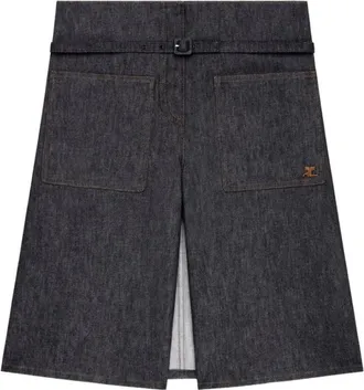 Courr&egrave;ges Korte Broeken, Dames, Blauw, M, Lange Shorts