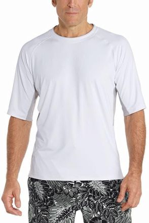 Coolibar Mens Ultimate Short Sleeve Rash Guard, UPF 50+ Sun Protection in White at Nordstrom, Size Xx-Large