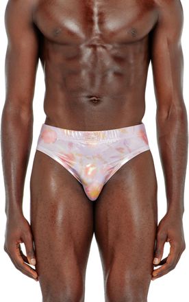 Diesel Metallic swim briefs with floral print - Swim briefs - Man - Violet