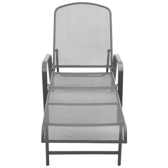 Berkfield Home Sun Lounger Steel Anthracite in Dark Grey