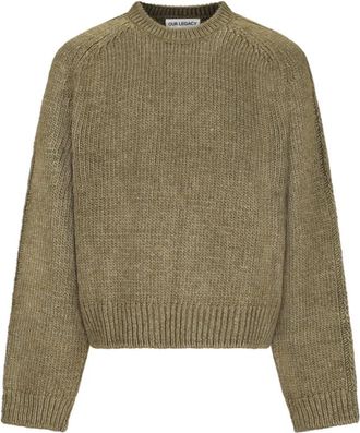 Our Legacy True Roundneck - Heren - Ronde hals truien - Groen - L - Wol - Truien & Vesten