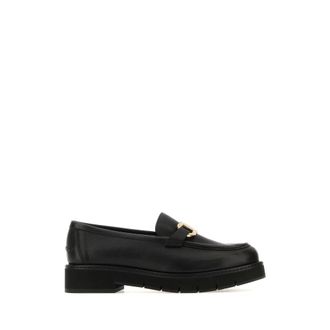 Ferragamo Loafers, female, Black, Size: 7 1/2 US Maryan Lug Loafers