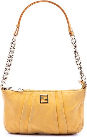 Fendi Pre-owned Fendi Pleated Nubuck FF Chain Pochette Ladies N10RB14BWZPCABFA