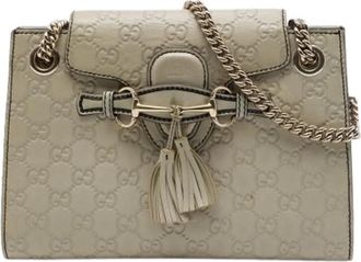 Gucci Pre-owned Emily Schoudertas - Dames - Vintage Schoudertas - Beige - ONE Size - Leer - Vintage