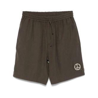 Emporio Armani Casual Shorts, male, Brown, Size: M Brown Elasticated Drawstring Shorts