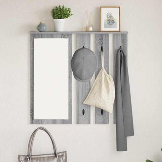 vidaXL Wall-Mounted Coat Rack with Shelf Grey sonoma 84 x 10 x 80 cm Vidaxl