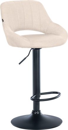 Clp Taburete De Bar Milet Tapizado En Tela Crema Negro