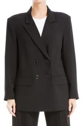 Max Studio Oversize Double Breasted Blazer in Black at Nordstrom Rack, Size X-Small