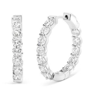House of Brilliance 14K White Gold 5.00 Cttw Lab-Grown Diamond Inside Out Hoop Earrings at Nordstrom
