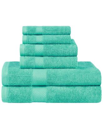Superior Solid Egyptian Cotton 6pc Fast-Drying Absorbent Towel Set