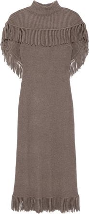 SIMKHAI Fringe-trim Ribbed-knit Dress