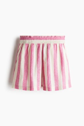 H&M Shorts aus Leinenmix - Rosa/Gestreift