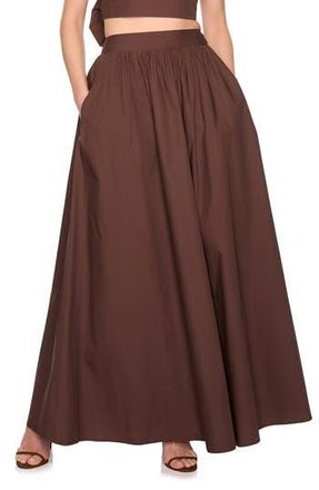 Susana Monaco Cotton Poplin Maxi Skirt in Brown at Nordstrom Rack, Size X-Small