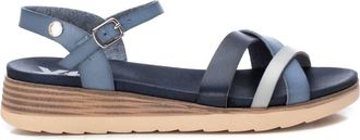 Xti Womens Low Wedge Sandals In Navy
