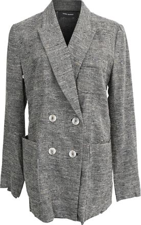 Isabel Marant Kelis Double-Breasted Blazer in Grey Silk