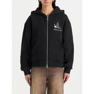Mani&egrave;re De Voir Unisex Floral Eiffel Zip Hoodie in Black at Nordstrom, Size Xx-Small