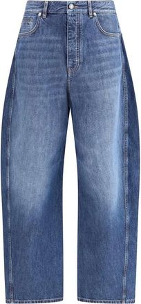 Givenchy Loose-fit Jeans, male, Blue, Size: W32 Oversized Jeans with Bias Stitching