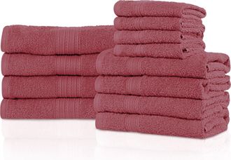 Superior Eco-Friendly Ringspun Cotton Modern Absorbent 12-Piece Towel Set