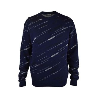 Balenciaga Heren, Truien, Blauw, Maat: L Wol