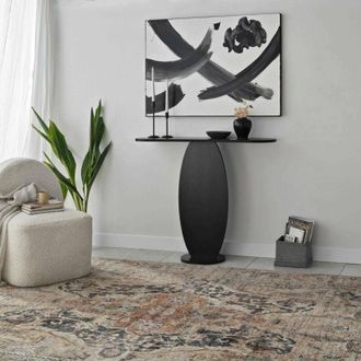 Dmora Consola Toliman, Mesa Multiusos, Gabinete De Soporte, Escritorio De Pasillo, 100x30h81 Cm, Antracita, Con Embalaje Reforzado - Dmora