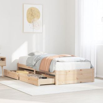 Berkfield Home Bed Frame without Mattress 75x190 cm Small Single Solid Wood Pine in Brown