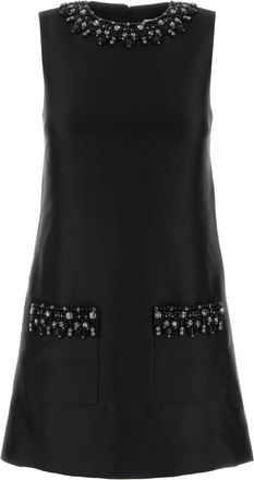 Self Portrait Black Taffeta Mini Dress