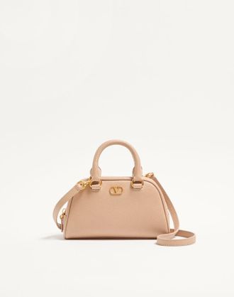 Valentino Garavani Mini Bauletto VLogo Signature In Vitello Granato Donna ROSE SAND UNI