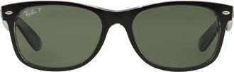 Ray-Ban New Wayfarer Sunglasses, Black (Gestell: Schwarz, Gläser: Grün Klassisch 605258), Large (manufacturer Size: Large)