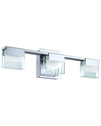 Eglo Eglo Vicino 3 Light Integrated Led Bath/Vanity Light With Chrome Finish & Clear & Satin Glass
