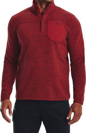 Under Armour Pecialist Henley 2.0 Sweater In Red