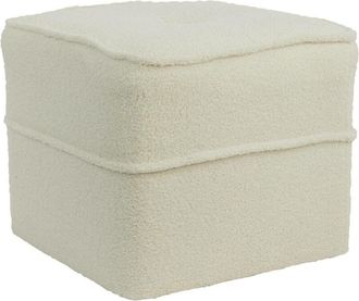 Light & Living Pouf Light&living Kiki Teddy Blanco - 40x40x35 Cm
